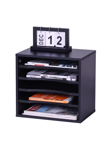 relaxdays Dokumentenablage in Schwarz - (B)35,5 x (H)33 x (T)25 cm