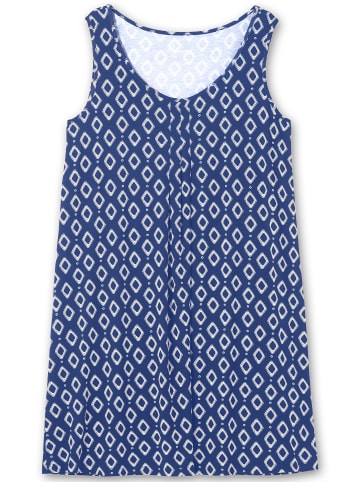 sheego Strandkleid in royalblau-ecru-bedruckt