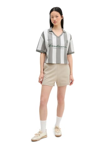 Marc O'Polo MOP Club '67 Football Trikot Shirt, Cropped, Striped in Weiß