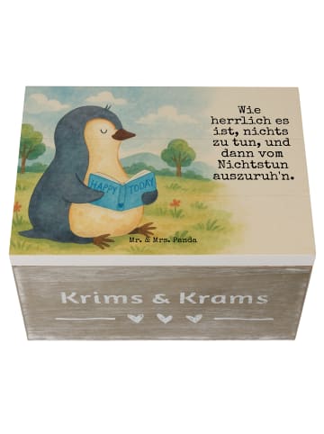 Mr. & Mrs. Panda Box mit Deckel Pinguin Buch Design mit Spruch in Weiß