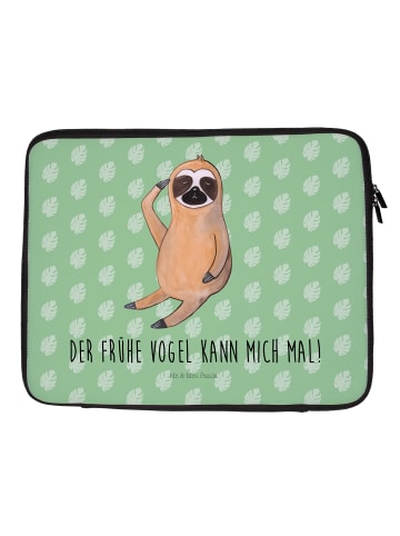 Mr. & Mrs. Panda Notebook Tasche Faultier Vogel mit Spruch in Tropengrün