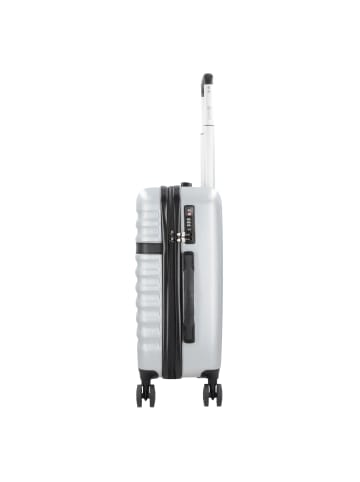 Bugatti Corium 4 Rollen Kabinentrolley 55 cm silberfarben