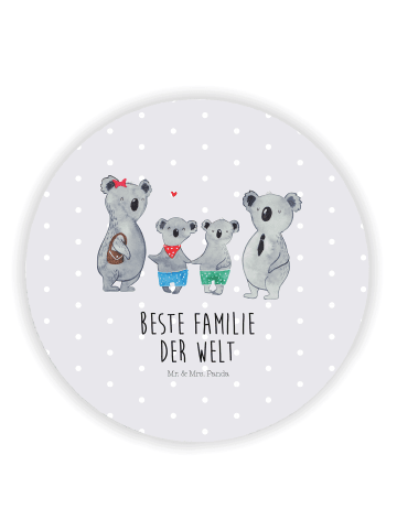 Mr. & Mrs. Panda Kühlschrankmagnet Koala Familie zwei mit Spruch in Grau Pastell