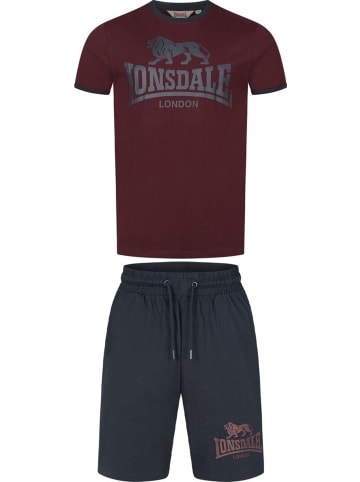 Lonsdale Trainingsanzug "Maist T-Shirt & Shorts Set Normale Passform" in Rot