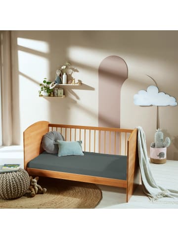 Erwin Müller Frottee Kinder-Spannbettlaken 2er-Pack Erding in anthrazit