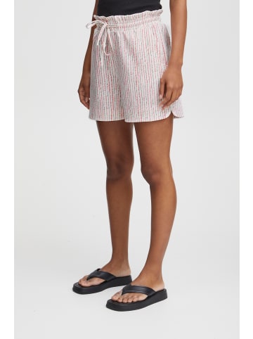 ICHI Shorts IHKATE Loose fit in Cloud Dancer Multi stripe AOP