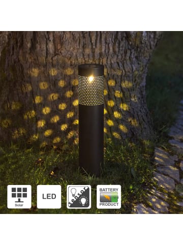 STAR Trading LED Solar Wegeleuchte ,Blace', Dämmerungssensor, matt schwarz, H 39cm,