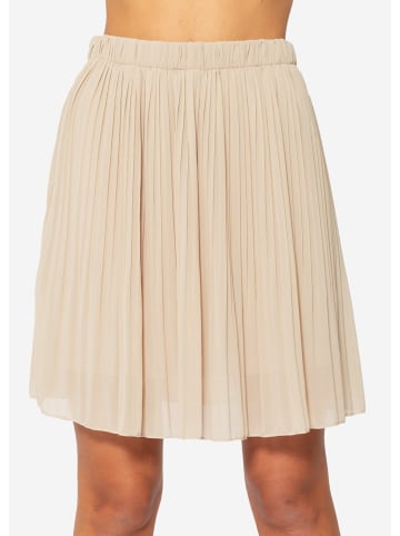 SASSYCLASSY Plissée-Rock mit Futter in Beige