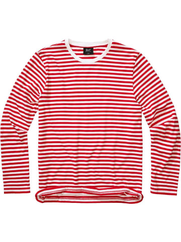 Brandit Longsleeve "Jerseyshirt Stripe Longsleeve" in Rot