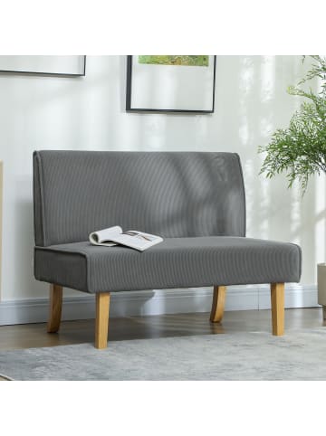 HOMCOM 2 Sitzer Sofa-110L x 62B x 85H cm-Grau
