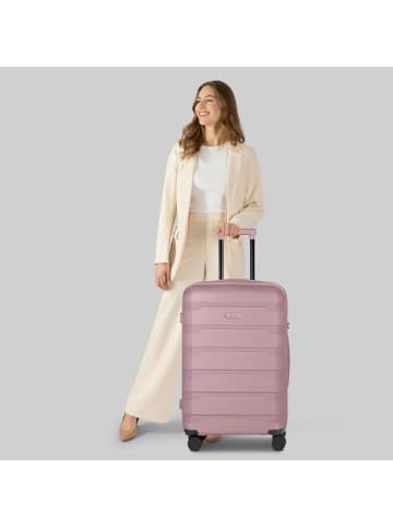 D&N South Dakota 4 Rollen Trolley M 66 cm mit Dehnfalte in rose gold