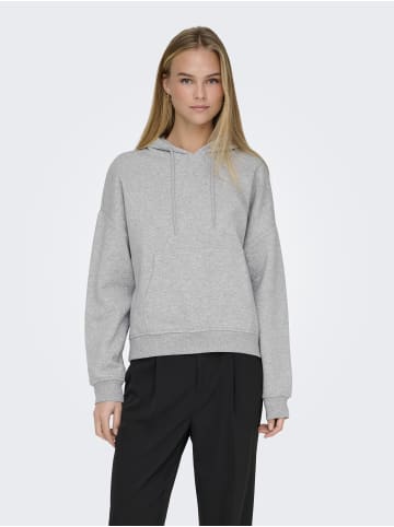 ONLY Kapuzenpullover in Light Grey Melange