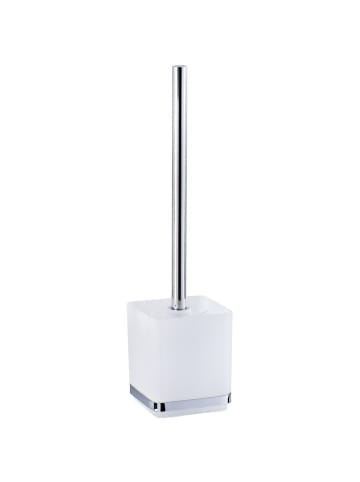Wenko Vacuum-Loc WC-Garnitur Quadro Edelstahl in Silbern, 12,5 x 37 x 9,5 cm