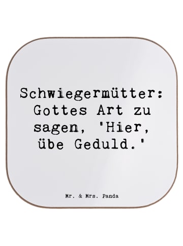 Mr. & Mrs. Panda Untersetzer Schwiegermutter Geduld mit Spruch in Weiß
