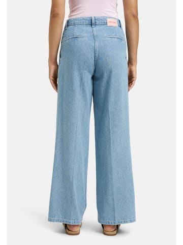Milano Italy Pleated Wideleg Pants in Jeansblue