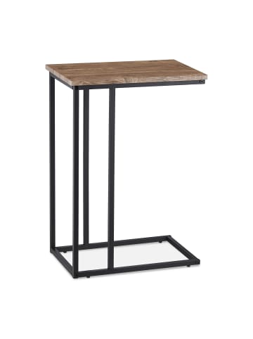 relaxdays Beistelltisch Industrial in Grau-Braun/ Schwarz - (B)46 x (H)66 x (T)30 cm