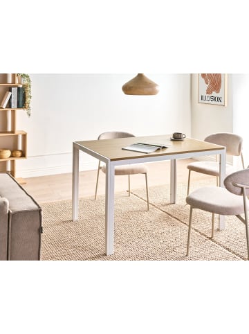 Beliani Esszimmertisch MANN in Braun/Weiß - (W) 70 x (H) 75 x (L) 120 cm