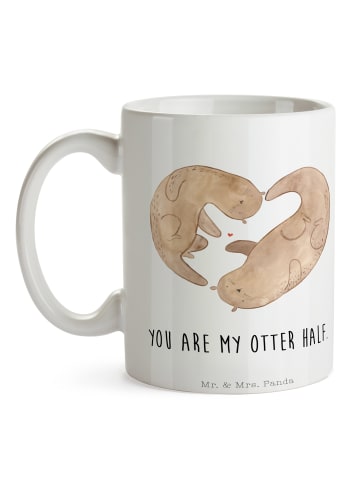 Mr. & Mrs. Panda Kaffeetasse Otter Herz mit Spruch in Weiß
