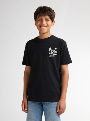 Petrol Industries Rückenprint T-Shirt Tetons in Schwarz