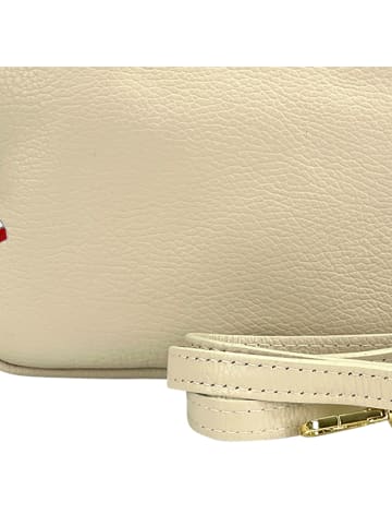 Florence Florence Umhängetasche Leder beige ca. 22cm