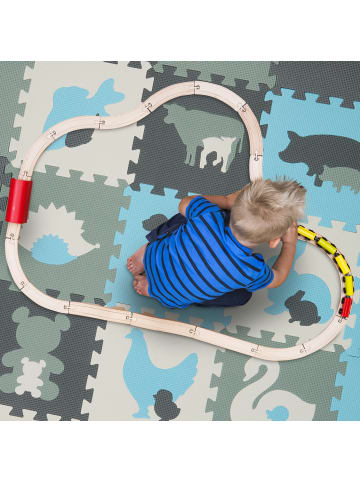 relaxdays 25tlg. Puzzlematte "Tiere" in Bunt