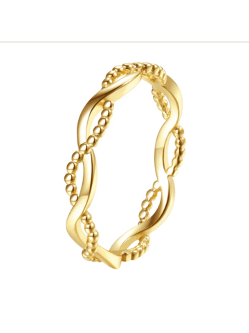 Hey Happiness Vergold. Doppelt Gedrehter Ring aus 925er Sterlingsilber in Gold