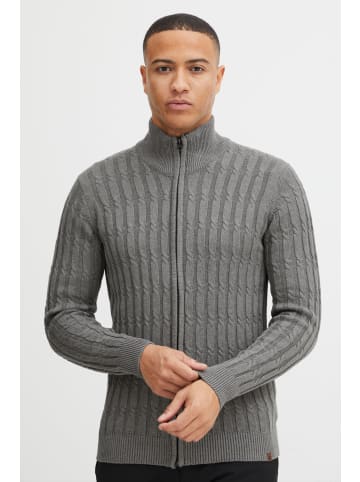 INDICODE Strickjacke IDPaulomo 35549MM Grobstrick Zip-Jacke in Grau