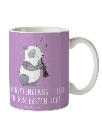 Mr. & Mrs. Panda Tasse Klarinette Liebe mit Spruch in Lavendeltraum