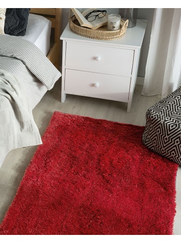 Beliani Shaggy EVREN in Rot - (W) 80 x (H) 3 x (L) 150 cm