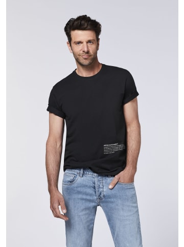 Detto Fatto T-Shirt mit Statement-Schriftzug in Schwarz