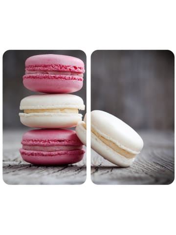 Wenko Glasschutzplatten MACARONS für Herd — 2 Stück in Anthrazitfarben, 30 x 52 cm