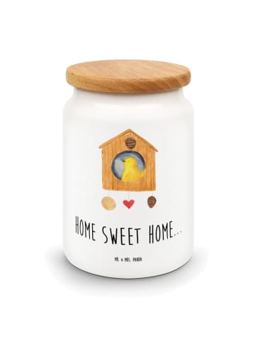 Mr. & Mrs. Panda Vorratsbehälter Vogelhaus Home mit Spruch in Weiß