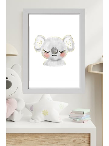 Crochetts Kinderbild mit Koalamotiv in Weiß – (B)33 x (H)43 x (T)2 cm