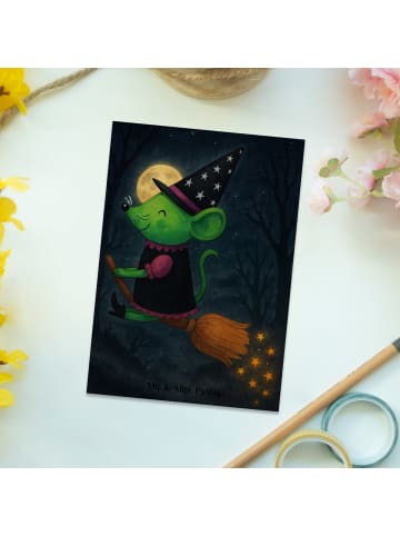 Mr. & Mrs. Panda bildkarte Hexe Fliegt Design ohne Spruch in Weiß