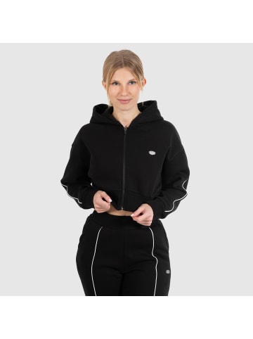 SMILODOX Crop Zip Hoodie Maren in Schwarz