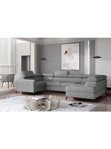 MF Design Esco Recamiere Rechts in Grau -  (L) 200 x (B) 336 x (H) 92 cm