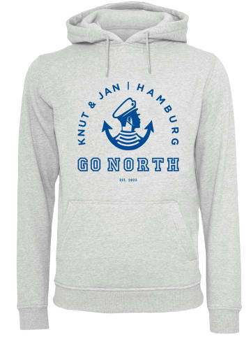 F4NT4STIC Hoodie Go North Logo in grau meliert