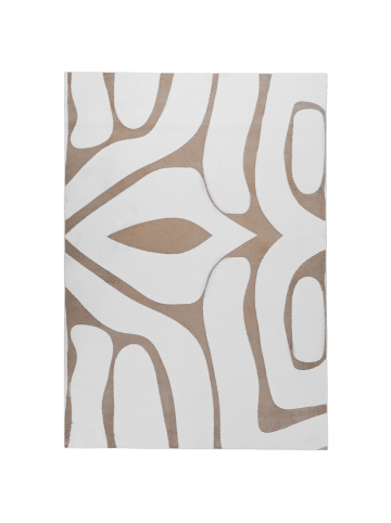 Beliani Kurzflor HARTZ in Beige/Weiß - (W) 160 x (L) 230 cm