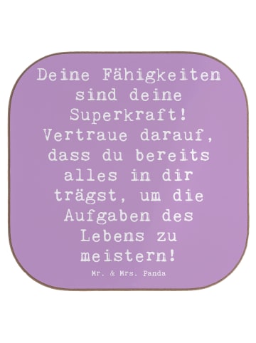 Mr. & Mrs. Panda Tischuntersetzer Spruch Vertrauen in Fähigkeite... in Lavendeltraum