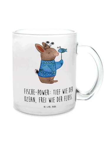 Mr. & Mrs. Panda Tee Tasse Fische Astrologie mit Spruch in Transparent