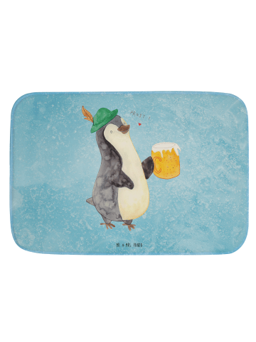 Mr. & Mrs. Panda Badvorleger Pinguin Bier ohne Spruch in Eisblau