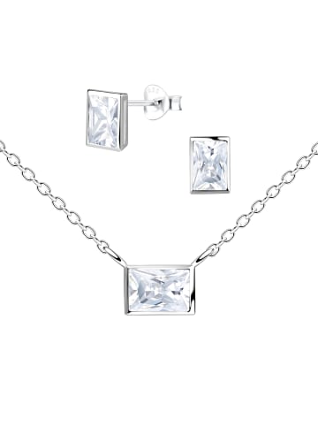 Alexander York Schmuckset 4 x 6 BAGUETTE ZIRKONIA in 925 Sterling Silber, 4-tlg.