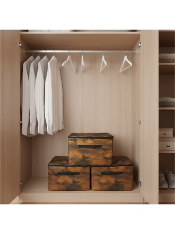 relaxdays 3 x Aufbewahrungstaschen in Braun