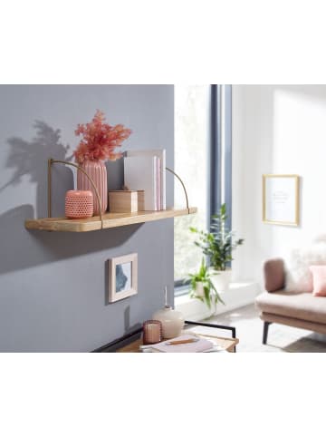 FineBuy Wandregal in Braun / Mango / 60x22x25