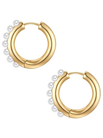 Yokoamii Ohrringe aus Metall-Legierung mit Perle (synth.) in gelbgold