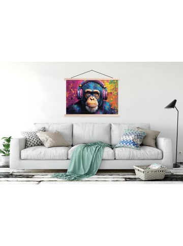 MuchoWow Poster mit Leiste Bunte Schimpanse (BxH)