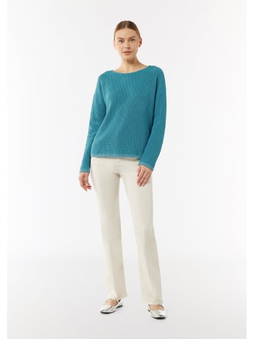 comma CI Strickpullover langarm in Blau-türkis