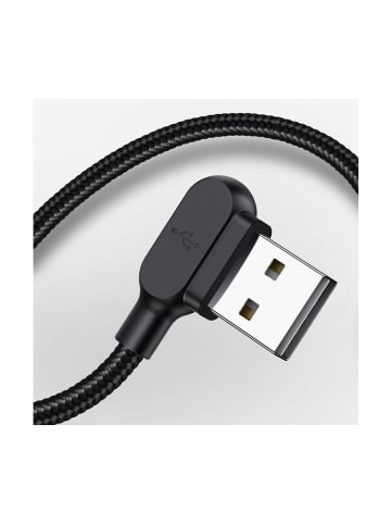 Wisam 2A Ladekabel USB auf Micro USB Kabel LED, 1.2m schwarz