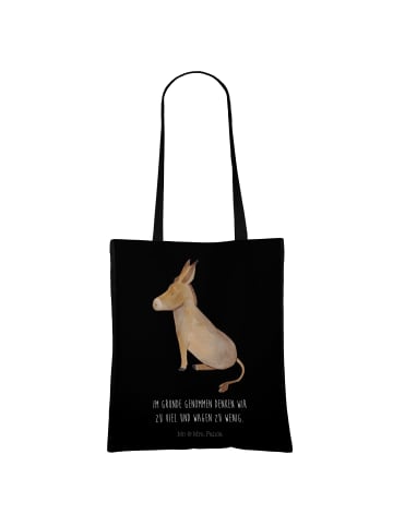 Mr. & Mrs. Panda Shopper Bag Esel mit Spruch in Schwarz