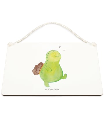 Mr. & Mrs. Panda Schild Schildkröte Pfeifen ohne Spruch in Weiß